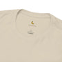 Beige t-shirt with banana logo and text on a white background